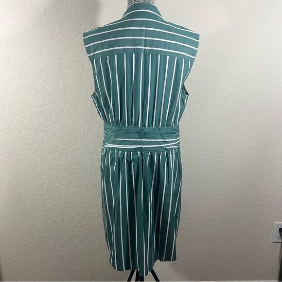 Derek Lam Crosby 10 Green Pinstripe Dress Woman’s Size 12 - Picture 5 of 5